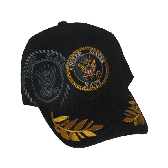 United States US Military NAVY Black Men's Baseball Cap Hat Adustable - Picture 1 of 3